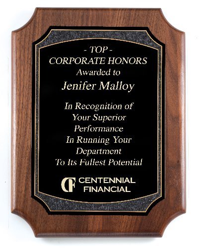 American Genuine Walnut Plaque with Satin Finish