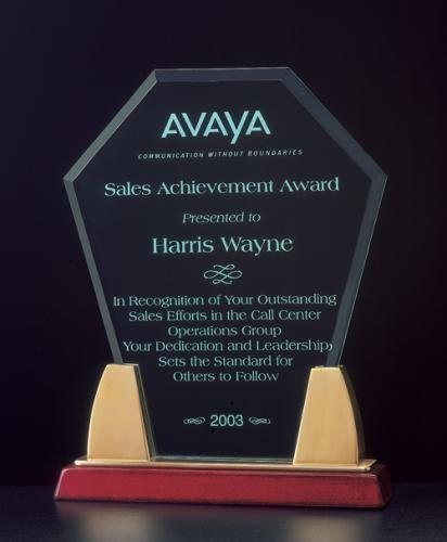 Diamond Acrylic Award on a Rosewood Piano Finish Base