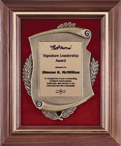 Genuine Walnut Frame with Metal Casting on Red Velour