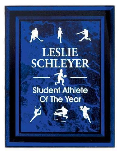 Purple Marble Border Clear Acrylic Award Plaque